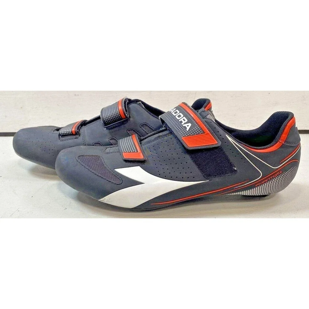 Diadora Phantom II Mens Black Red Cycling Shoes Road Bike Size 12 EUR 46